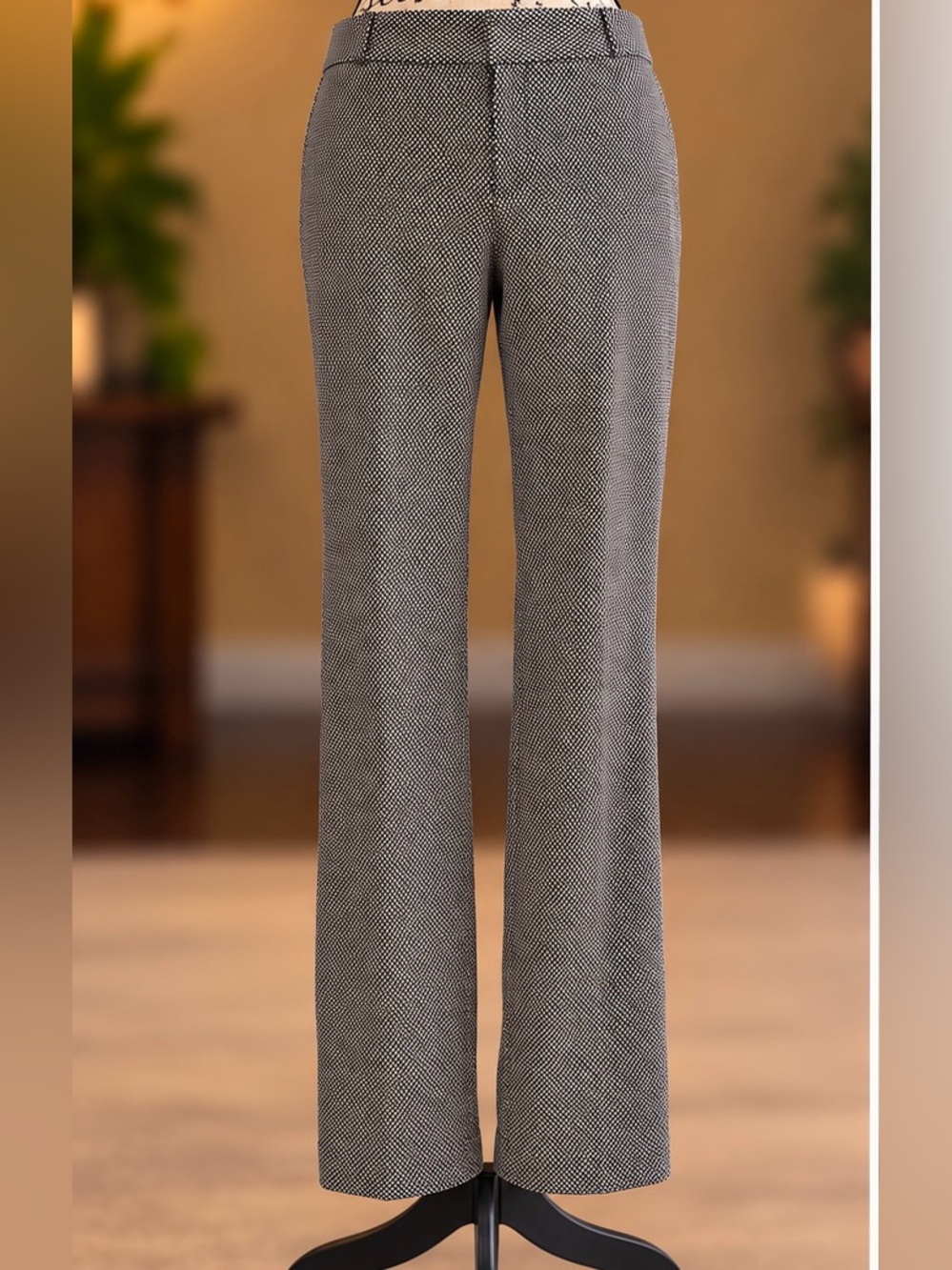 Banana Republic Black & White Micro Print Straight Leg Dress Pants Size 8